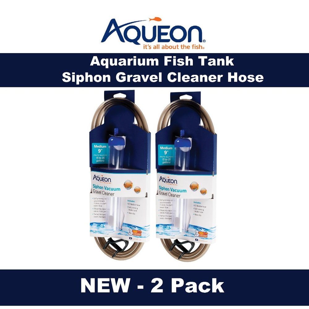 New 2 PACK Aqueon Aquarium Fish Tank Siphon Vacuum Gravel Cleaner Hand syphon